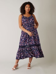 Evans Blue Crochet Trimmed Sundress - Image 1 of 5