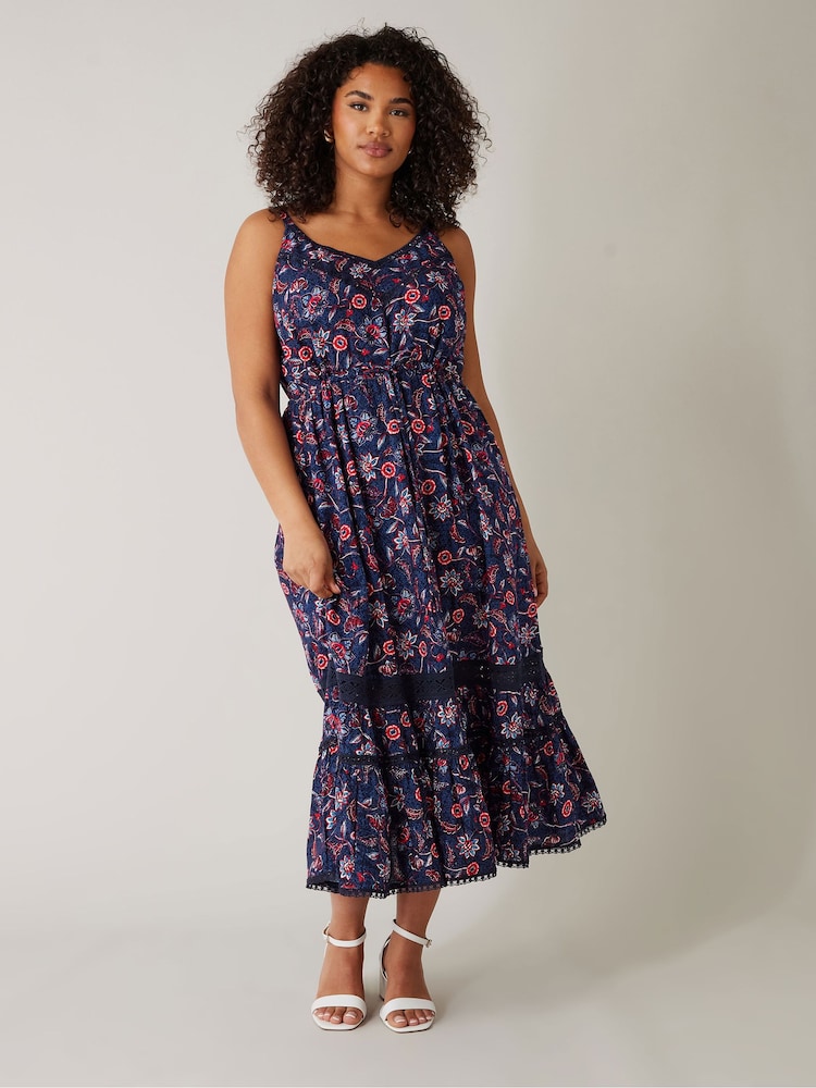 Evans Blue Crochet Trimmed Sundress - Image 2 of 5