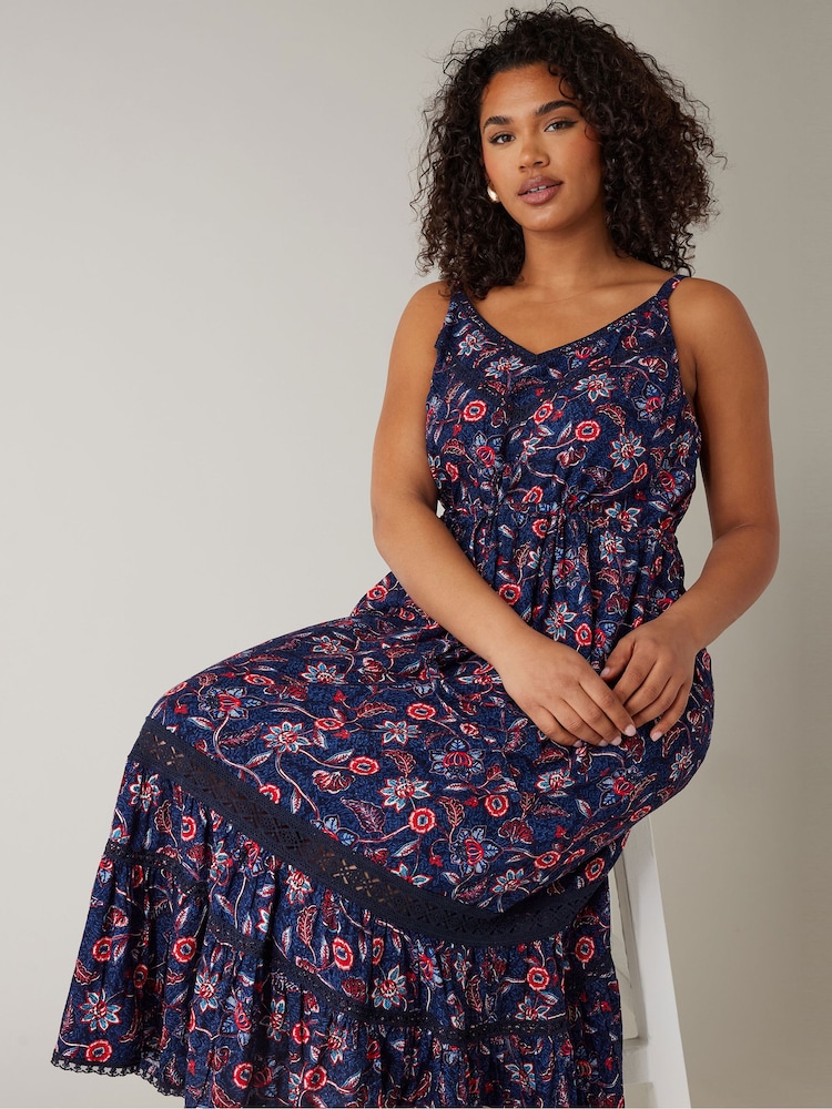 Evans Blue Crochet Trimmed Sundress - Image 4 of 5