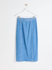 Oliver Bonas Denim-Midirock aus Chambray mit Taillenbindung - Bild 5 von 9