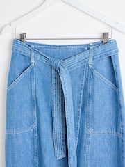 Oliver Bonas Denim-Midirock aus Chambray mit Taillenbindung - Bild 6 von 9