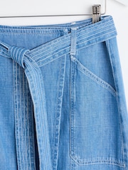 Oliver Bonas Denim-Midirock aus Chambray mit Taillenbindung - Bild 7 von 9