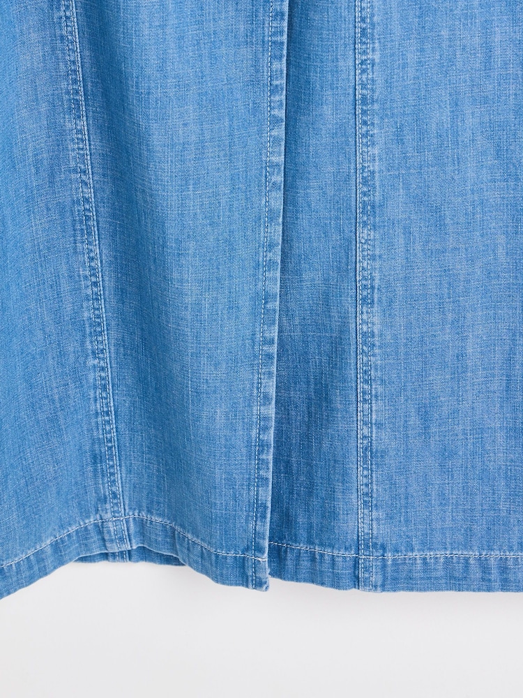 Oliver Bonas Denim-Midirock aus Chambray mit Taillenbindung - Bild 9 von 9