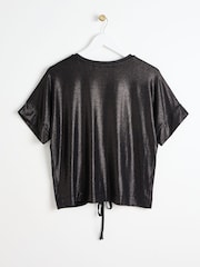 Oliver Bonas Metallic-Top mit Kordelzug und Schlüsselloch-Ausschnitt - Bild 5 von 9