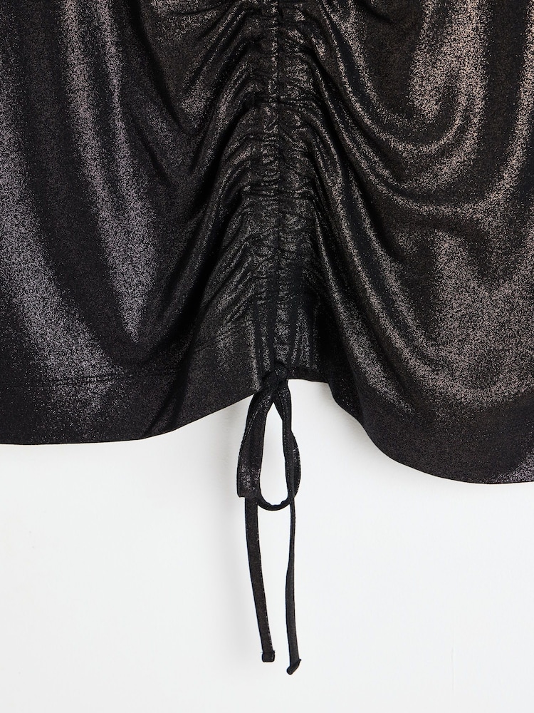Oliver Bonas Metallic-Top mit Kordelzug und Schlüsselloch-Ausschnitt - Bild 9 von 9