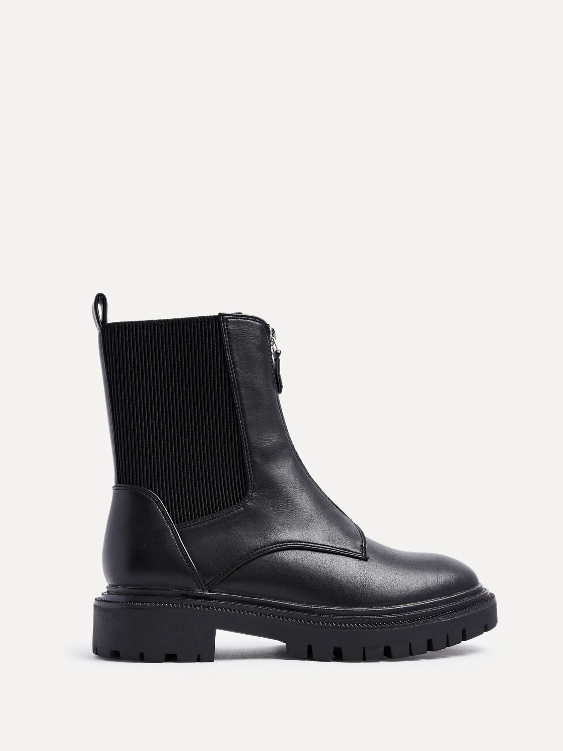 Buy Linzi Black PU Franca Ankle Boots With Zip Detail from Next USA