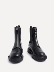 Linzi Black PU Franca Ankle Boots With Zip Detail - Image 3 of 5