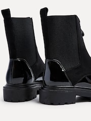 Linzi Black Patent Suede Franca Ankle Boots With Zip Detail - Image 6 of 6
