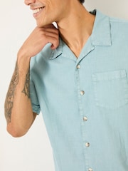 FatFace Bugle Light Blue Linen Cotton Shirt - Image 5 of 8