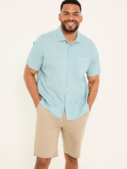 FatFace Bugle Light Blue Linen Cotton Shirt - Image 6 of 8