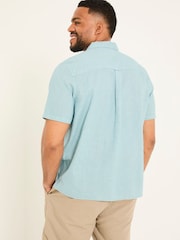 FatFace Bugle Light Blue Linen Cotton Shirt - Image 7 of 8