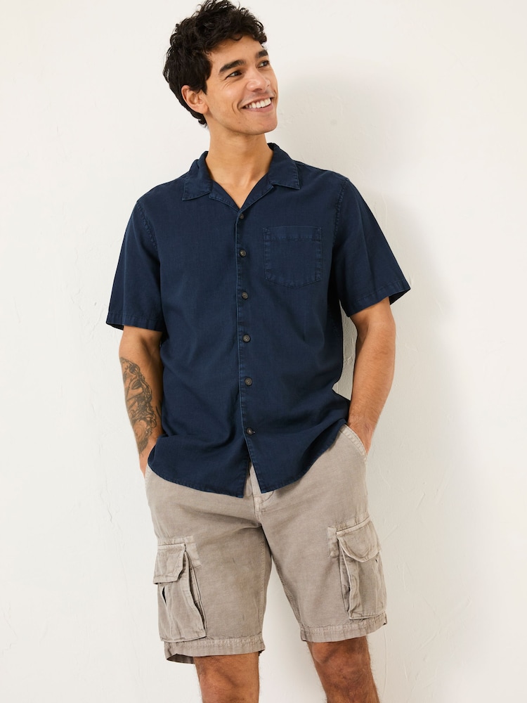 FatFace Bugle Navy Linen Cotton Shirt - Image 1 of 8