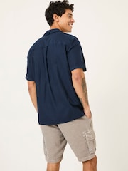 FatFace Bugle Navy Linen Cotton Shirt - Image 2 of 8
