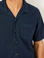FatFace Bugle Navy Linen Cotton Shirt - Image 4 of 8