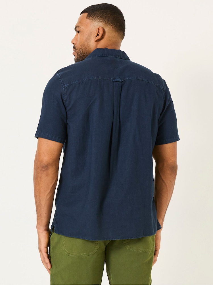 FatFace Bugle Navy Linen Cotton Shirt - Image 6 of 8