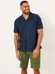 FatFace Bugle Navy Linen Cotton Shirt - Image 7 of 8