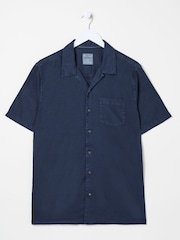 FatFace Bugle Navy Linen Cotton Shirt - Image 8 of 8