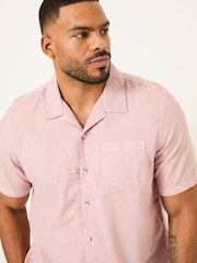 FatFace Bugle Dusky Pink Linen Cotton Shirt - Image 8 of 9