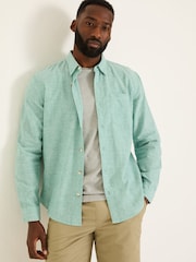 FatFace Bugle Light Teal Linen Cotton Shirt - Image 1 of 5