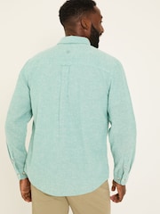 FatFace Bugle Light Teal Linen Cotton Shirt - Image 2 of 5