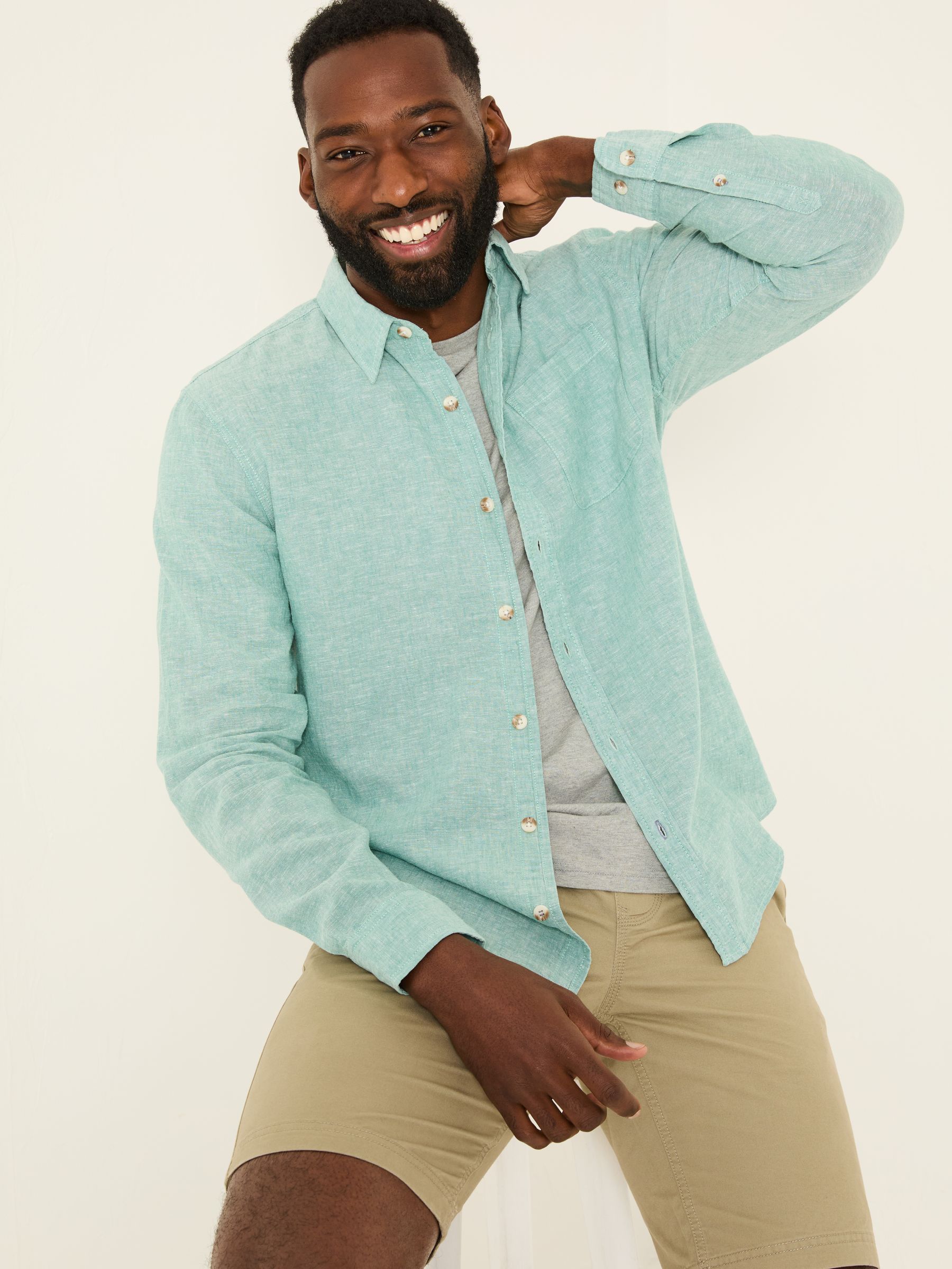 Buy FatFace Bugle Light Teal Linen Cotton Shirt From The Next UK Online buy-fatface-bugle-light-teal-linen-cotton-shirt-from-the-next-uk-online
