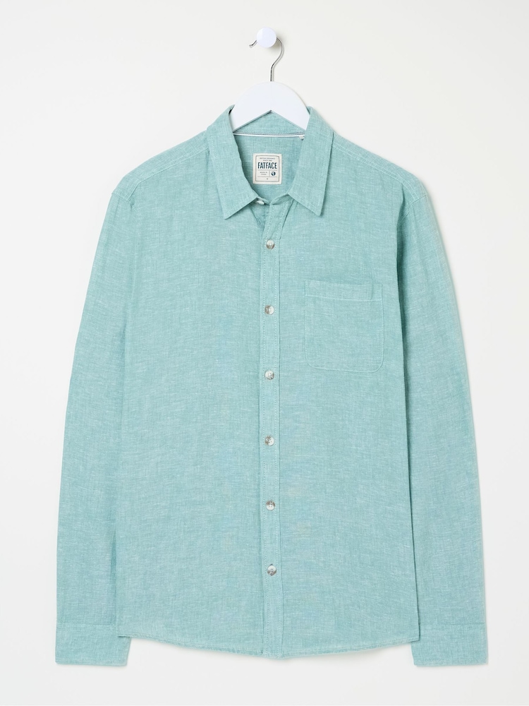 Светлого сине-зеленого цвета - FatFace Linen Cotton Shirt - Изображение 5 из 5 Светлого сине-зеленого цвета - FatFace Linen Cotton Shirt - Изображение 5 из 5