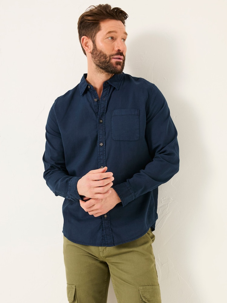 Темно-синий - FatFace Linen Cotton Shirt - Изображение 1 из 3 Темно-синий - FatFace Linen Cotton Shirt - Изображение 1 из 3