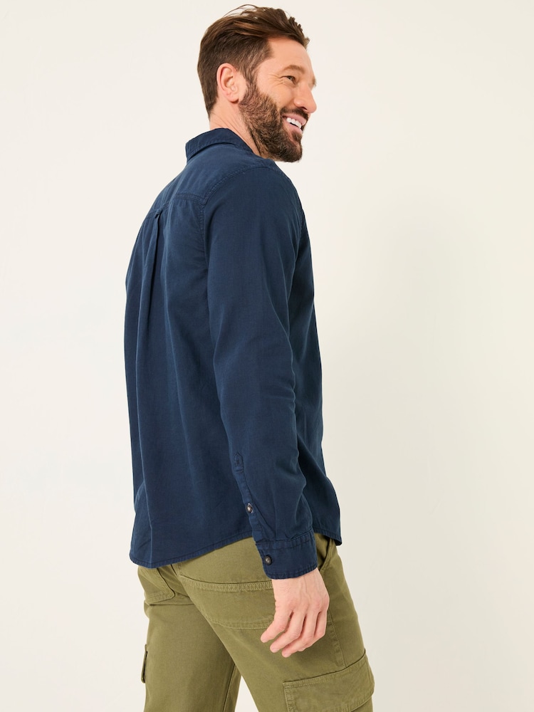 Темно-синий - FatFace Linen Cotton Shirt - Изображение 2 из 3 Темно-синий - FatFace Linen Cotton Shirt - Изображение 2 из 3
