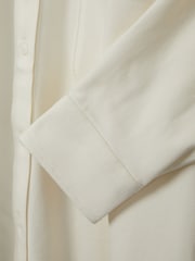 Reiss Off White Kappo Cotton Blend Twill Overshirt - Image 6 of 6