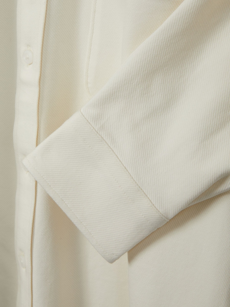 Reiss Off White Kappo Cotton Blend Twill Overshirt - Image 6 of 6