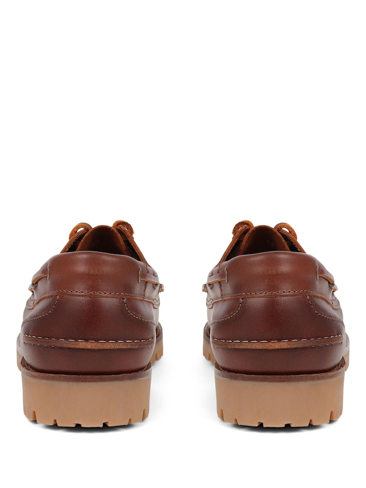 Jones Bootmaker Cognac Pickering 2 Leather Boat Shoes - Image 3 of 5