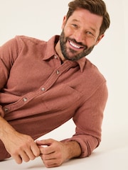 FatFace Rust Brown Long Sleeve Brushed Shirt - Image 3 of 6