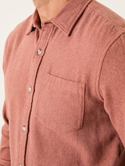 FatFace Rust Brown Long Sleeve Brushed Shirt - Image 4 of 6
