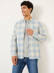 FatFace Light Vintage Blue Long Sleeve Hove Check Shirt - Image 1 of 5
