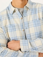 FatFace Light Vintage Blue Long Sleeve Hove Check Shirt - Image 4 of 5