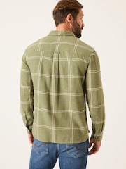 FatFace Wells Mid Green Long Sleeve Check Shirt - Image 3 of 6