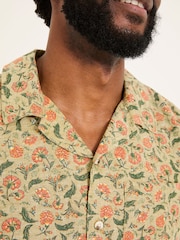 FatFace Mid Green Short Sleeve Bloom Print Shirt - Image 5 of 6