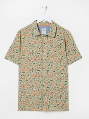 FatFace Mid Green Short Sleeve Bloom Print Shirt - Image 6 of 6