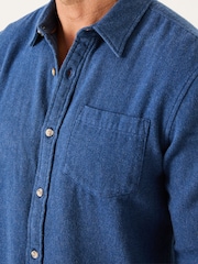 FatFace Blue Denim Long Sleeve Brushed Shirt - Image 4 of 5