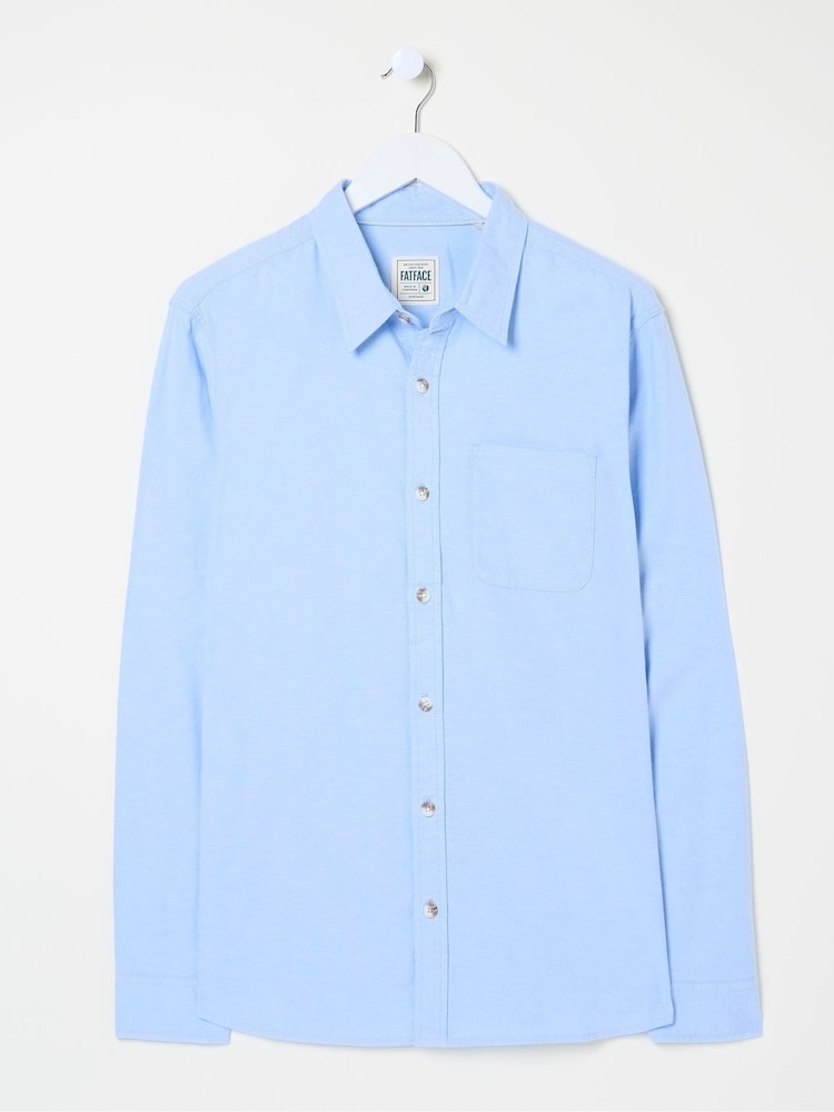 FatFace Blue Long Sleeve Oxford Shirt - Image 5 of 6