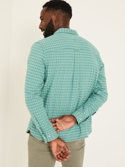 FatFace Bath Light Teal Long Sleeve Check Shirt - Image 2 of 6