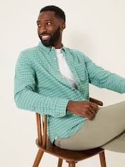 FatFace Bath Light Teal Long Sleeve Check Shirt - Image 4 of 6