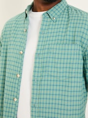 FatFace Bath Light Teal Long Sleeve Check Shirt - Image 5 of 6