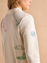 Joules Harbour Embroidered Cream Jersey Cardigan - Image 10 of 15