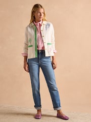 Joules Harbour Embroidered Cream Jersey Cardigan - Image 13 of 15