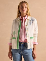 Joules Harbour Embroidered Cream Jersey Cardigan - Image 14 of 15