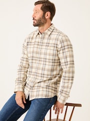 FatFace Natural Long Sleeve Trent Check Shirt - Image 3 of 5