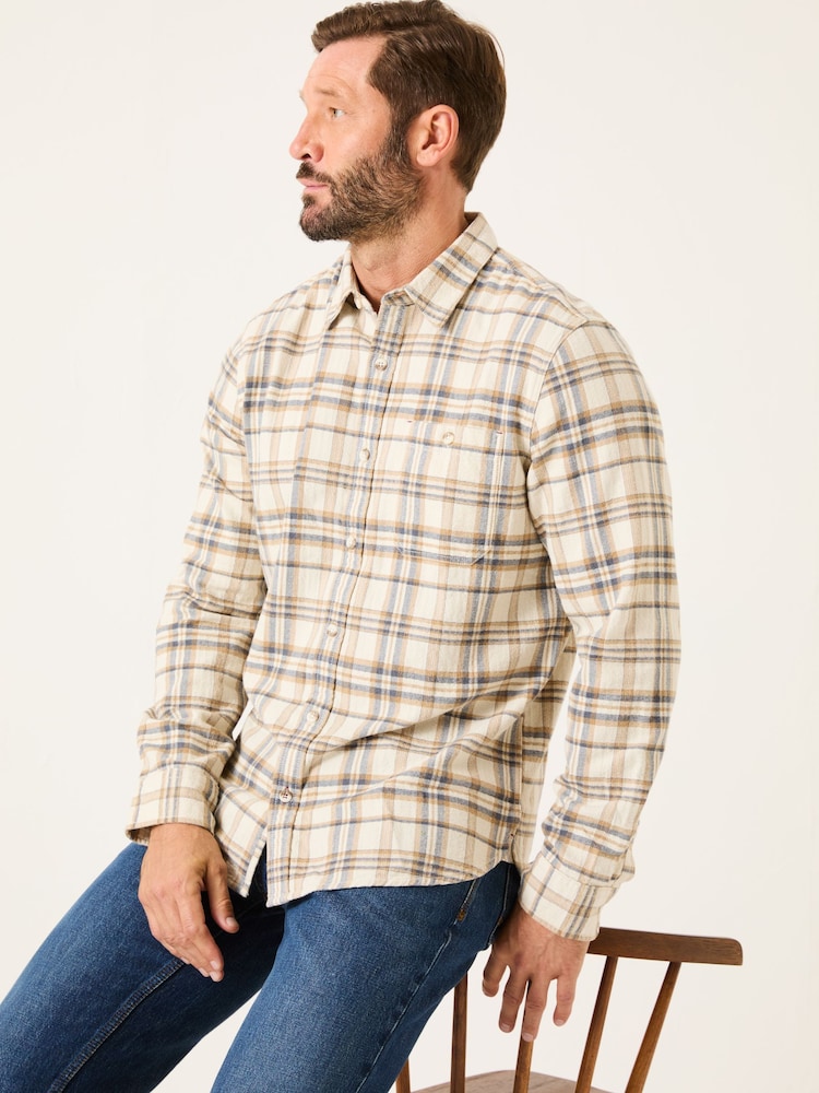 FatFace Natural Long Sleeve Trent Check Shirt - Image 3 of 5