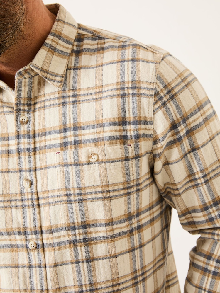 FatFace Natural Long Sleeve Trent Check Shirt - Image 4 of 5