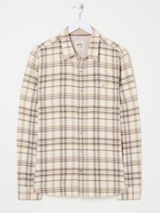 FatFace Natural Long Sleeve Trent Check Shirt - Image 5 of 5